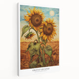 Impressionist-style painting with swirling blue and yellow tones on stretched canvas, suitable for kitchen wall art.