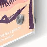 Bali Retro Travel Poster | Tropical Relaxation Hammock Art