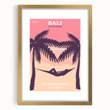 Bali Retro Travel Poster | Tropical Relaxation Hammock Art