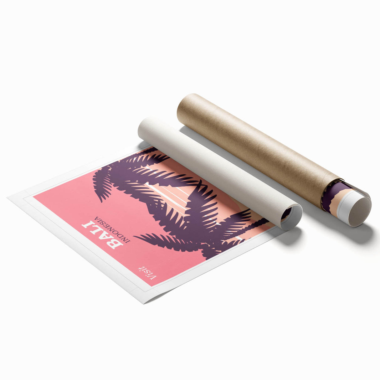Bali Retro Travel Poster | Tropical Relaxation Hammock Art