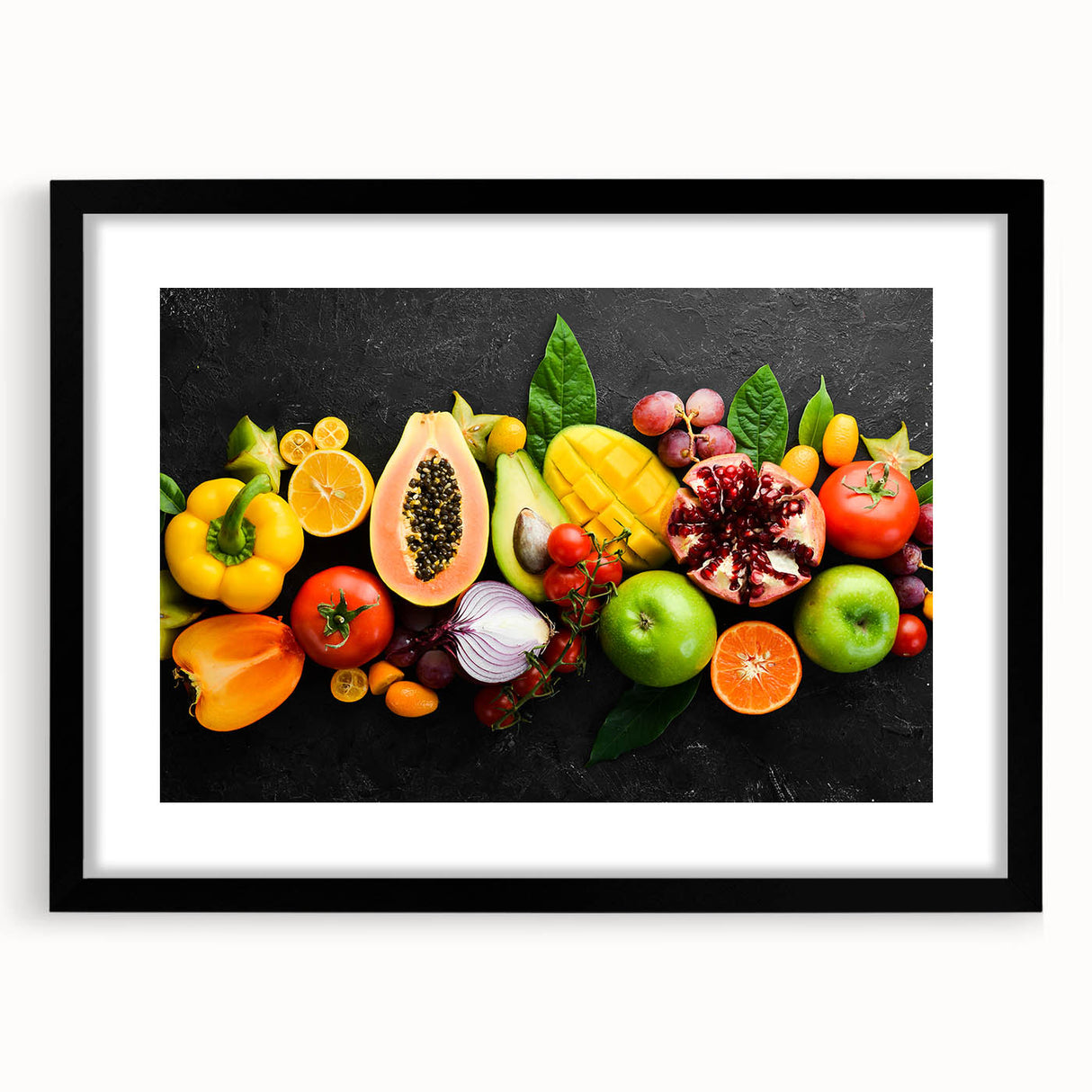 Tropical Fruit Medley - Vibrant Kitchen Wall Art for Fresh Decor