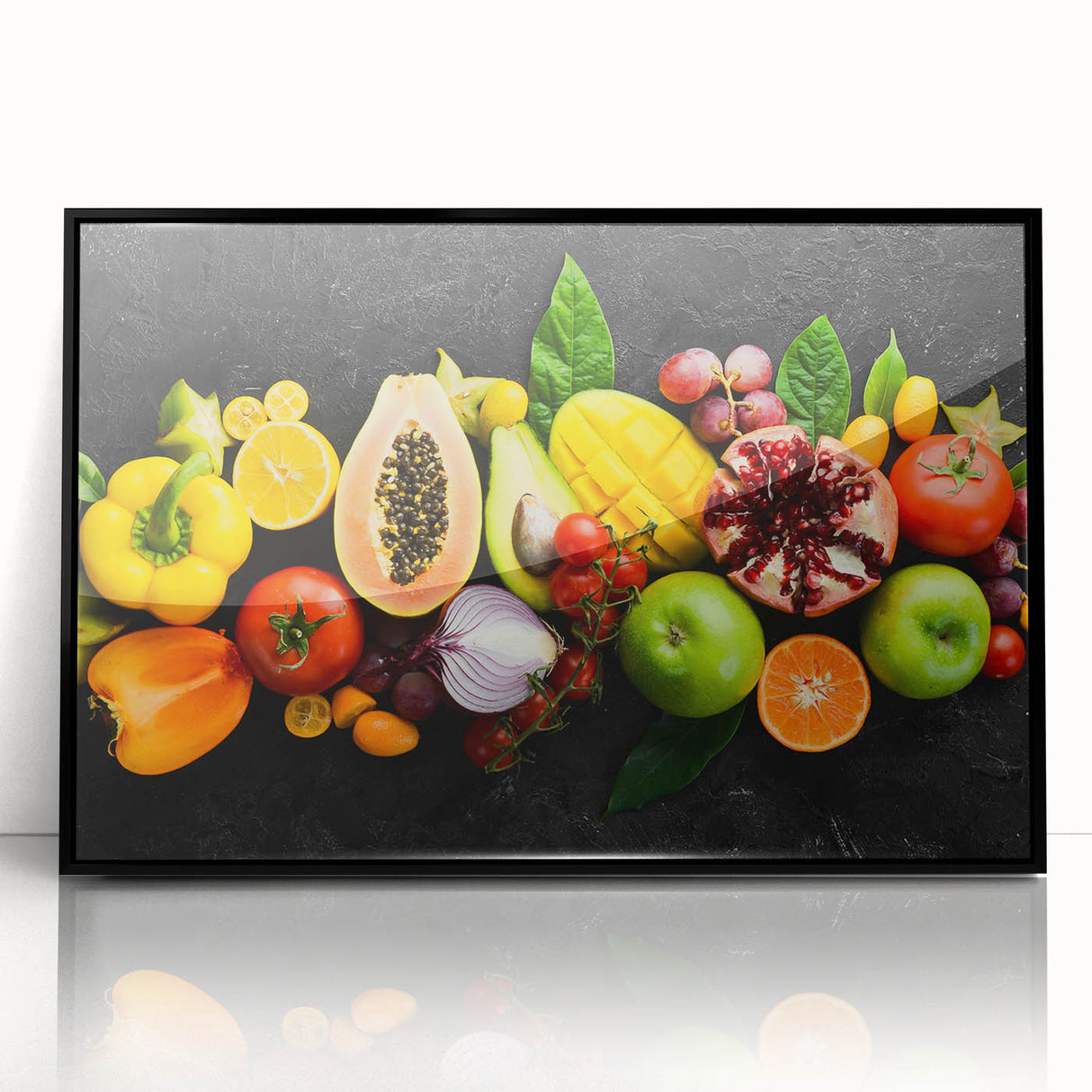 Tropical Fruit Medley - Vibrant Kitchen Wall Art for Fresh Decor