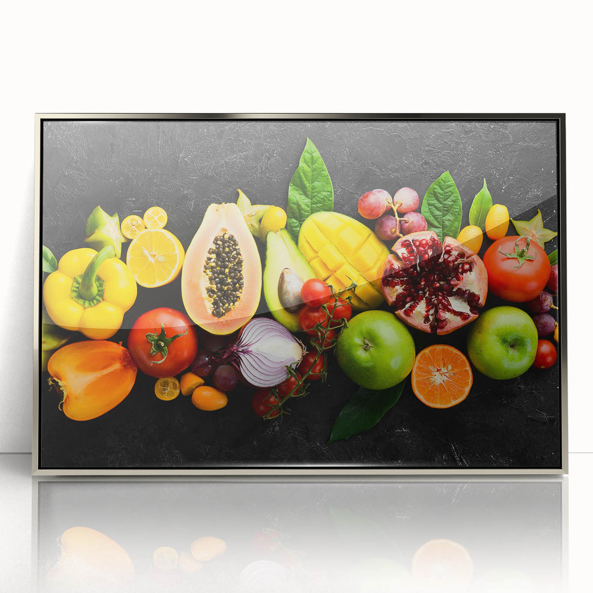 Tropical Fruit Medley - Vibrant Kitchen Wall Art for Fresh Decor