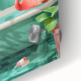 Tropical Flamingo Bathroom Wall Art - Vibrant Coastal Decor