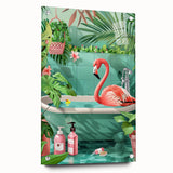 Tropical Flamingo Bathroom Wall Art - Vibrant Coastal Decor