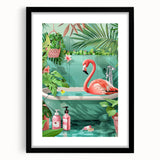 Tropical Flamingo Bathroom Wall Art - Vibrant Coastal Decor