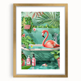 Tropical Flamingo Bathroom Wall Art - Vibrant Coastal Decor