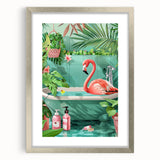Tropical Flamingo Bathroom Wall Art - Vibrant Coastal Decor
