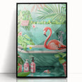 Tropical Flamingo Bathroom Wall Art - Vibrant Coastal Decor