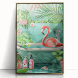 Tropical Flamingo Bathroom Wall Art - Vibrant Coastal Decor