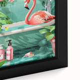 Tropical Flamingo Bathroom Wall Art - Vibrant Coastal Decor