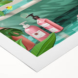 Tropical Flamingo Bathroom Wall Art - Vibrant Coastal Decor