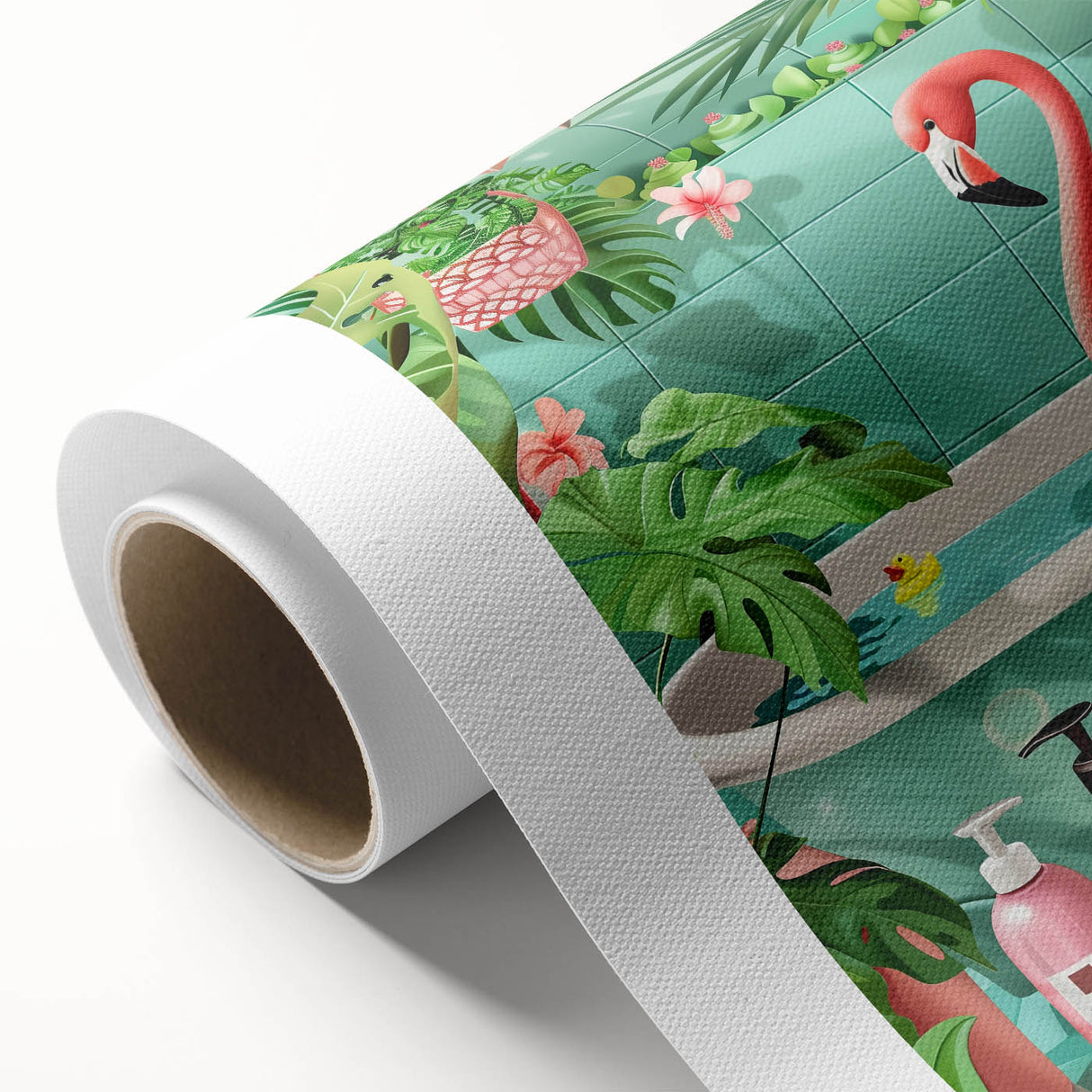 Tropical Flamingo Bathroom Wall Art - Vibrant Coastal Decor