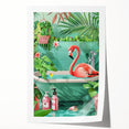Tropical Flamingo Bathroom Wall Art - Vibrant Coastal Decor