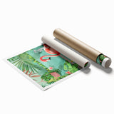 Tropical Flamingo Bathroom Wall Art - Vibrant Coastal Decor