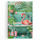 Tropical Flamingo Bathroom Wall Art - Vibrant Coastal Decor