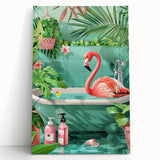 Tropical Flamingo Bathroom Wall Art - Vibrant Coastal Decor