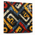 Acrylic print of a large abstract depiction of Ethiopian scenery in earth tones, suitable for bedroom or dining room decor.