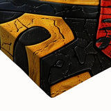 Large art of an Ethiopian landscape on stretched canvas, featuring black and white tones, ideal for bedroom wall decor.