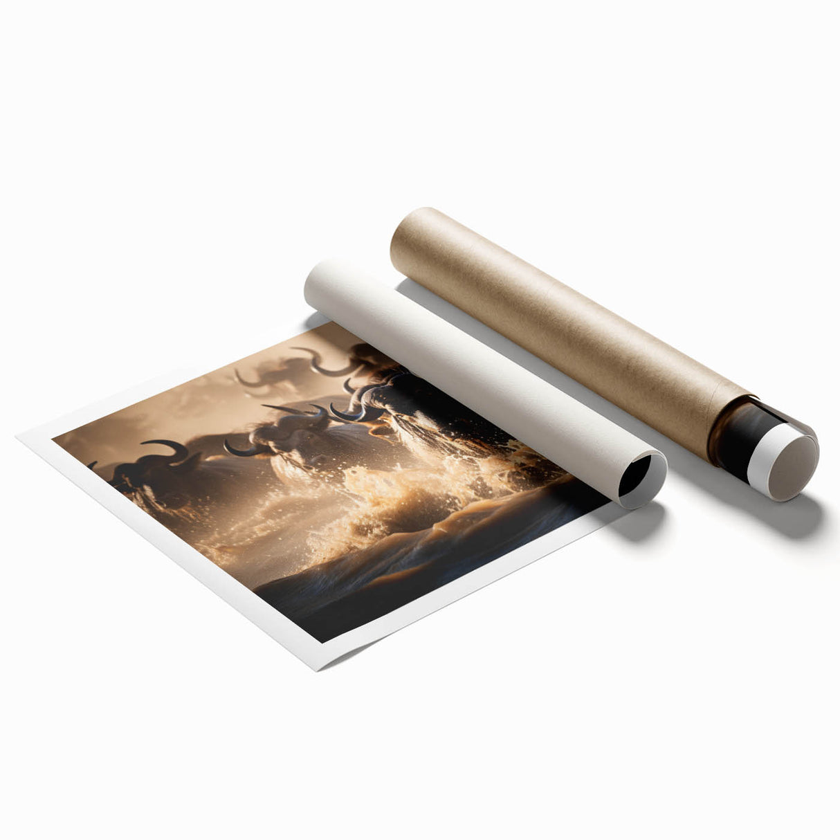Extra large rolled print of Kenyan scenery with vibrant florals, ideal for classy bathroom or large living room decor.
