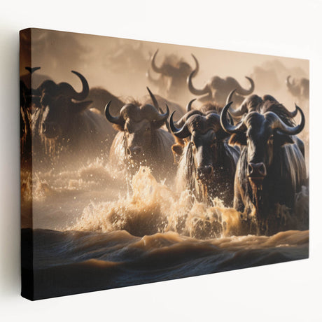 Large canvas print of a scenic Kenya landscape in earth tones, ideal for kitchen wall art.