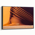 Black and white wall art featuring a Namibian landscape on framed canvas, ideal for bedroom decor.