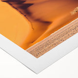 Art deco poster of a Namibian landscape in muted earth tones on rolled canvas, suitable for dining room decor.