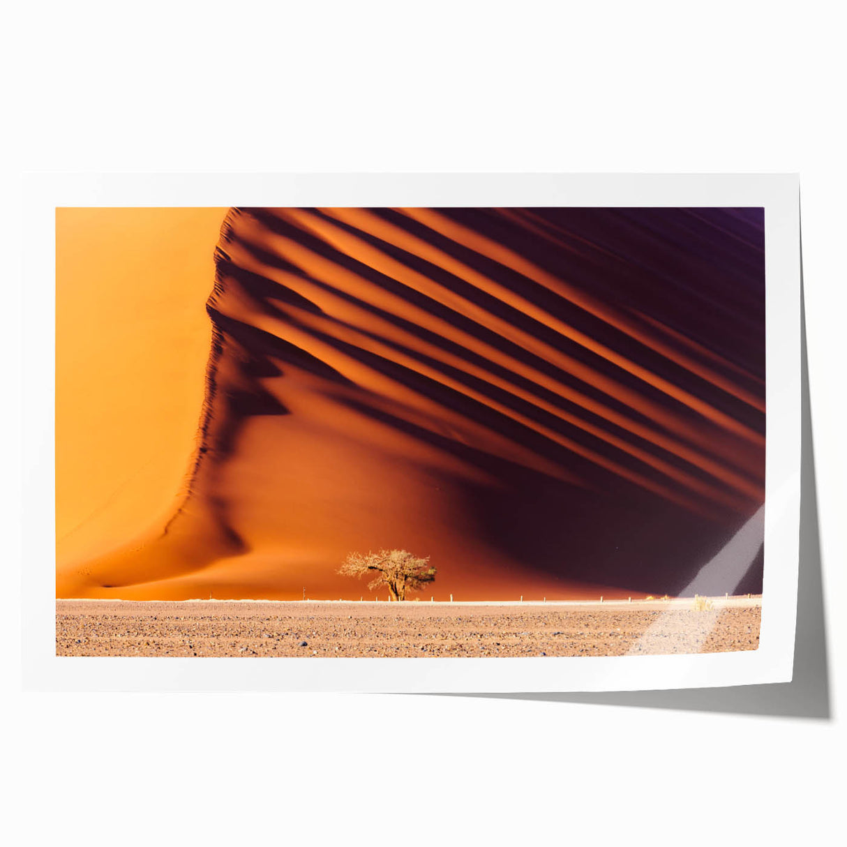 Extra large rolled print depicting an African savannah scene in muted earth tones, ideal for art wall dining room.