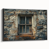 Black and white wall art featuring a vintage poster of the Georgian landscape on a framed canvas, suitable for bedroom decor.
