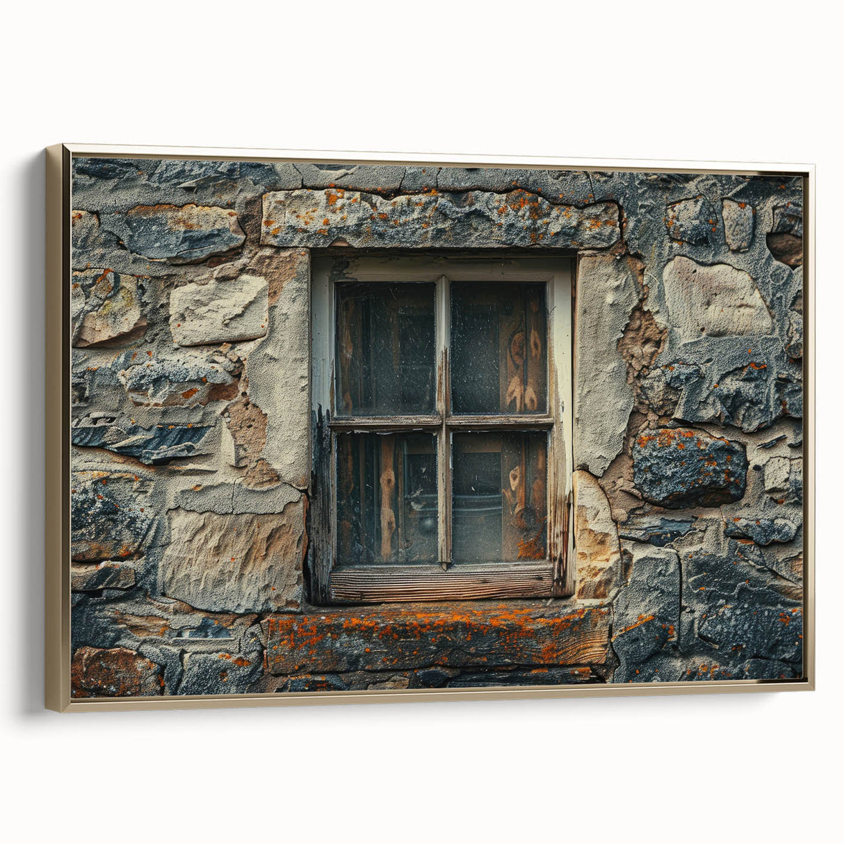 Framed canvas featuring a vintage-style landscape painting of Georgian scenery, ideal for bedroom wall art.