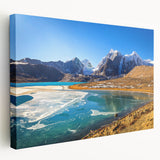 Large canvas print of an Indian landscape in earthy tones, suitable for kitchen wall art.