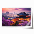 Rolled print of a serene Korean landscape with soft pastel colors, ideal for art wall dining room decor.