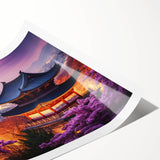 Extra large wall art featuring line art flowers, predominately in black and white, on a rolled canvas.