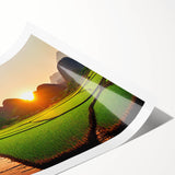 Extra large rolled print featuring line art flowers in subtle hues, ideal for large living room wall art.