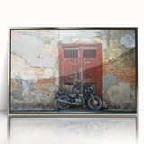Mid-century modernist art depicting a serene Malaysian landscape in soft earth tones on a framed acrylic panel.