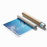 Extra large rolled print of a tranquil Philippine landscape with lush floral elements, in soft natural colors.