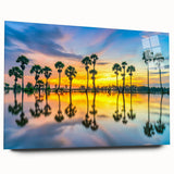 Large abstract wall art depicting a serene Thai landscape in muted earth tones, ideal for bedroom or dining room decor.