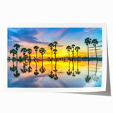 Extra large rolled print of a serene Thai landscape with lush greenery and floral elements, ideal for dining room decor.