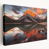 Large canvas print of Alberta, Canada scenery, featuring muted green and blue tones, ideal for kitchen wall art.