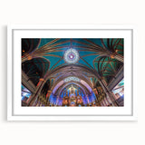 Abstract art print of Quebec scenery in muted earth tones on a white framed canvas.