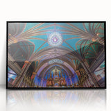 Large abstract wall art depicting a scenic Quebec landscape in muted earth tones on a framed acrylic.