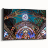 Black and white framed canvas of Quebec landscape, featuring vintage poster art style, suitable for bedroom decor.