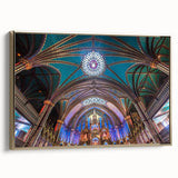 Framed canvas of a vintage-style Quebec landscape in muted gold and black, ideal for bedroom wall art.