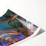 Extra large wall art featuring line art flowers in black on white, rolled print, suitable for large living room decor.