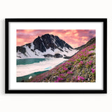 Abstract art print featuring a textured, colorful depiction of the Yukon scenery on an extra-large framed canvas.