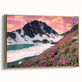 Framed canvas wall art depicting a serene Yukon landscape in muted gold and black tones, ideal for bedroom decor.