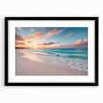 Abstract art print of a Caribbean scene in vibrant colors on a large textured canvas, suitable for living room decor.