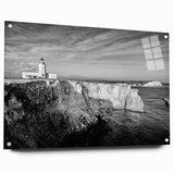 Acrylic print of a large abstract Caribbean scenery in blue and green tones, suitable for bedroom or dining room decor.