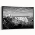 Black and white framed canvas of a vintage Puerto Rican landscape, suitable for bedroom decor.