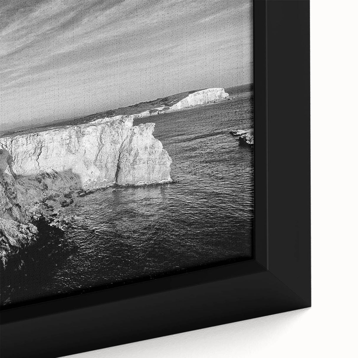 Black wall art featuring a textured, colorful Caribbean scenery on a framed canvas, ideal for living room decor.